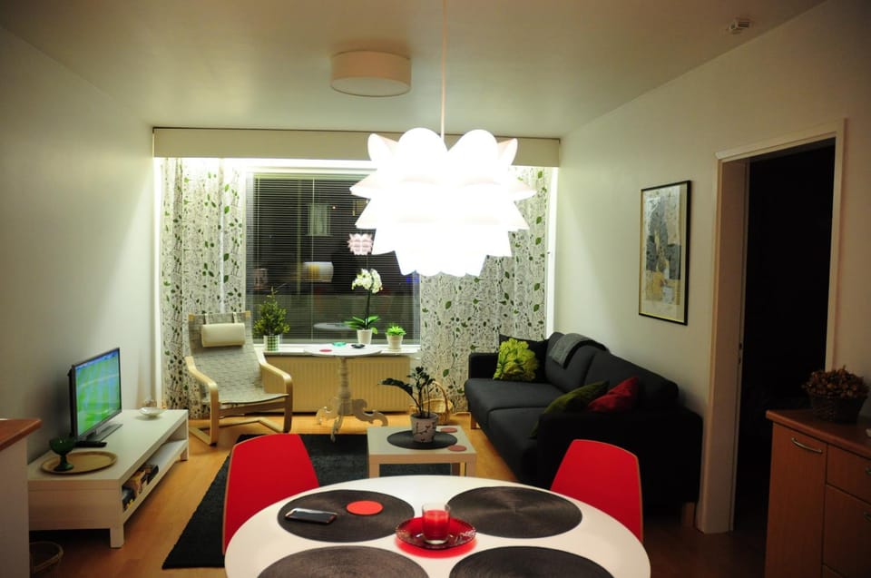 Night, Kitchen or kitchenette, Living room, Photo of the whole room, Dining area