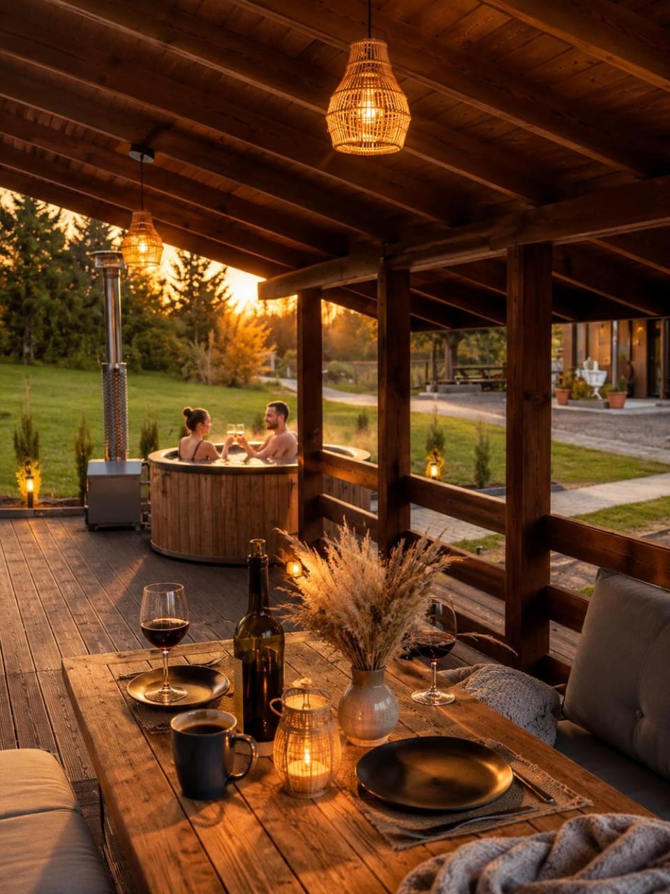 BBQ facilities, Seating area, Garden view