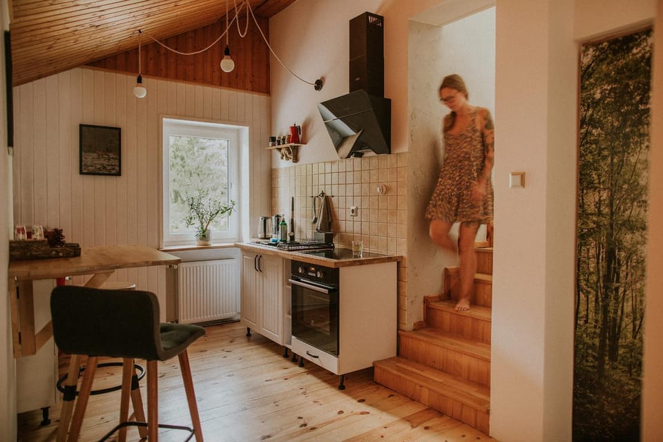 Kitchen or kitchenette, microwave, stove, kitchen