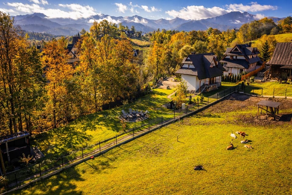 Property building, Spring, Day, Natural landscape, Bird's eye view, Garden, Garden view, Mountain view