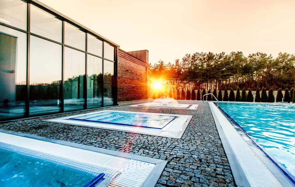 Swimming pool, Sunset