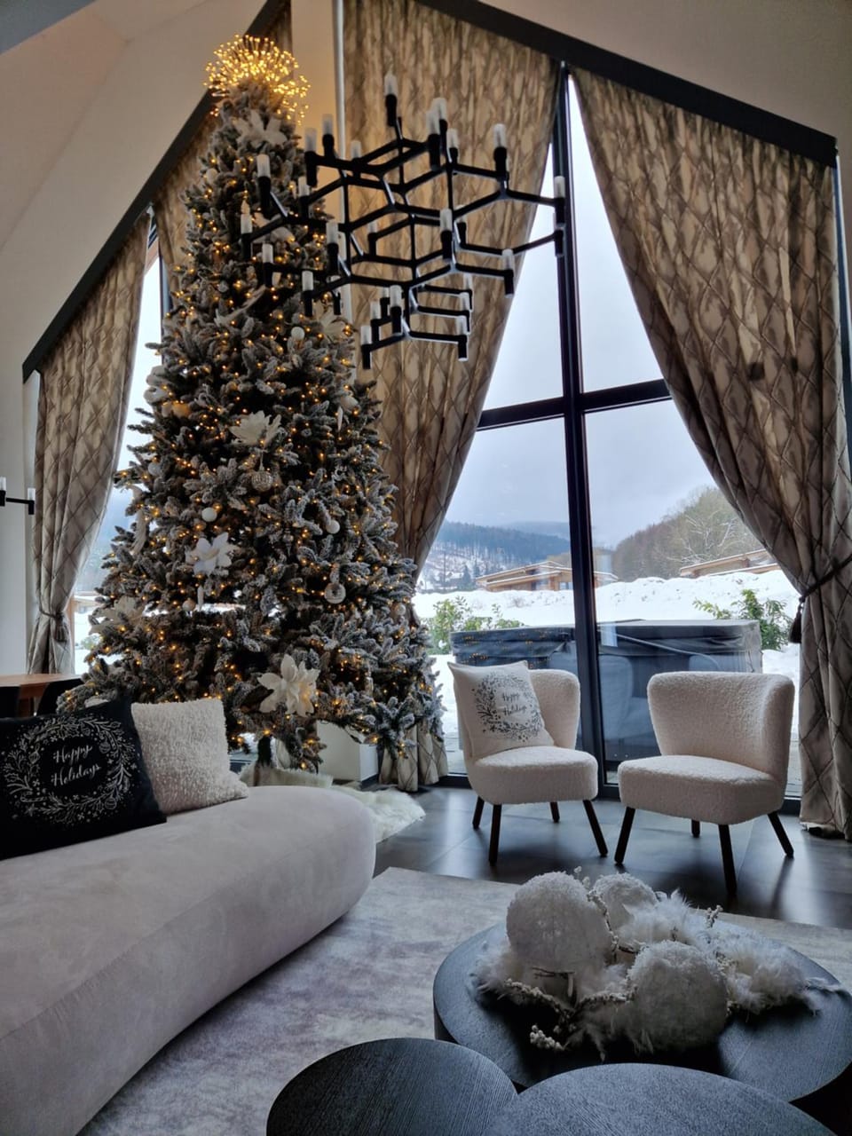 Natural landscape, Living room, Seating area, Mountain view