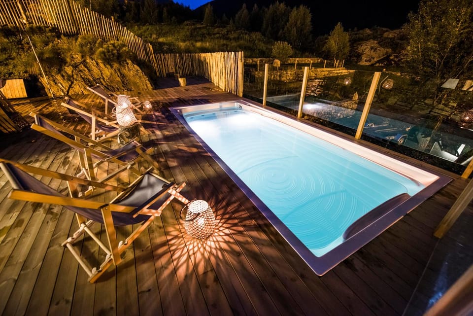 Night, Hot Tub, Swimming pool