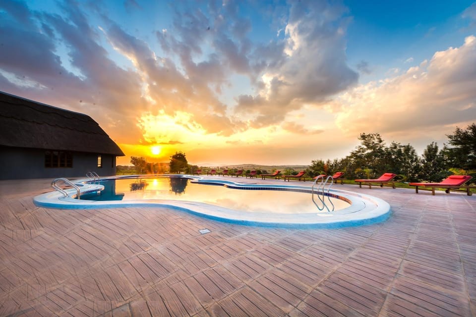 Swimming pool, Sunset