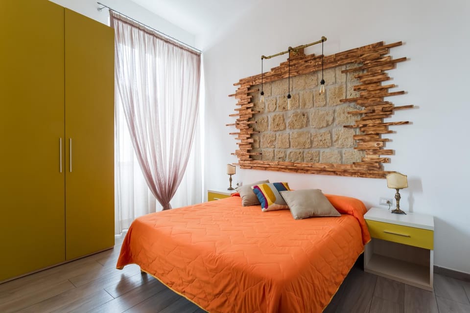 Bed, wardrobe