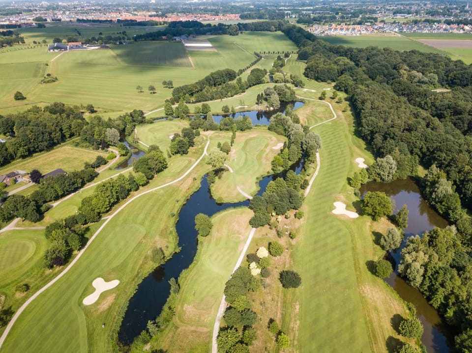 Natural landscape, Bird's eye view, Golfcourse, Mountain view