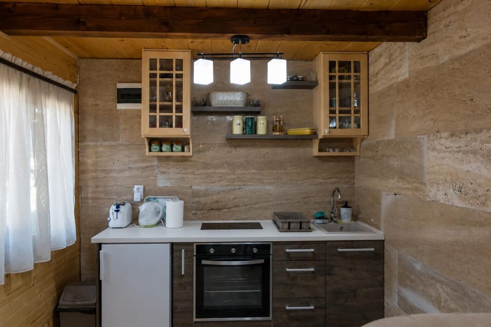 Kitchen or kitchenette, toaster