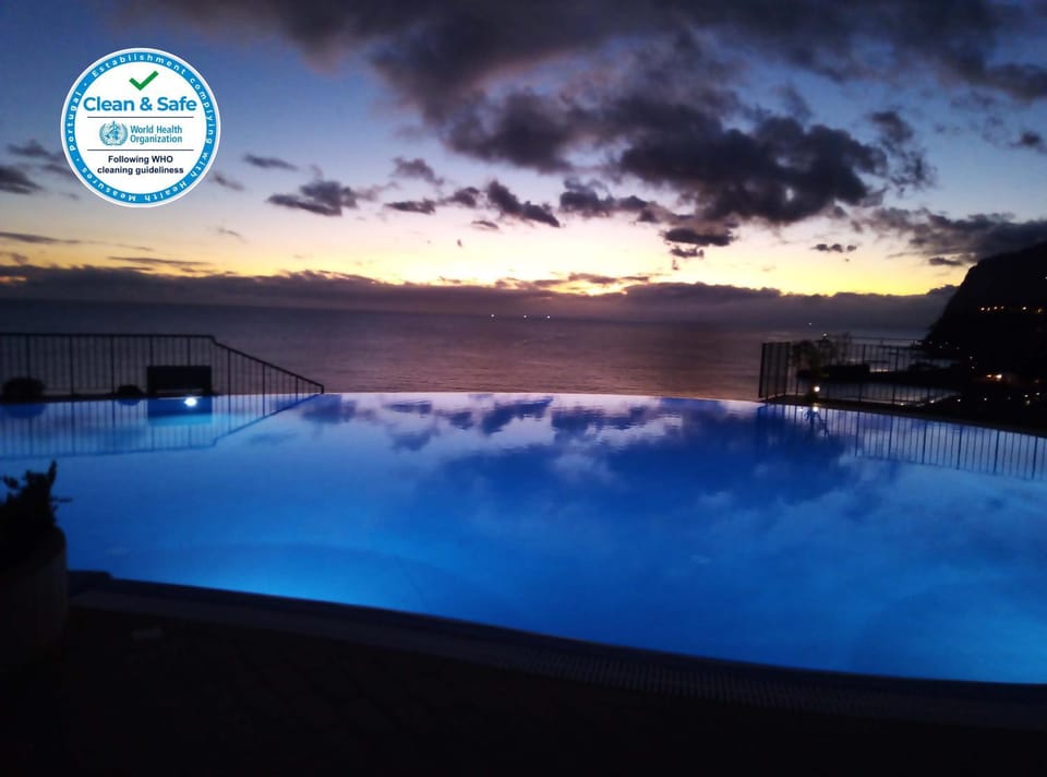 Natural landscape, Pool view, Swimming pool, Sunset
