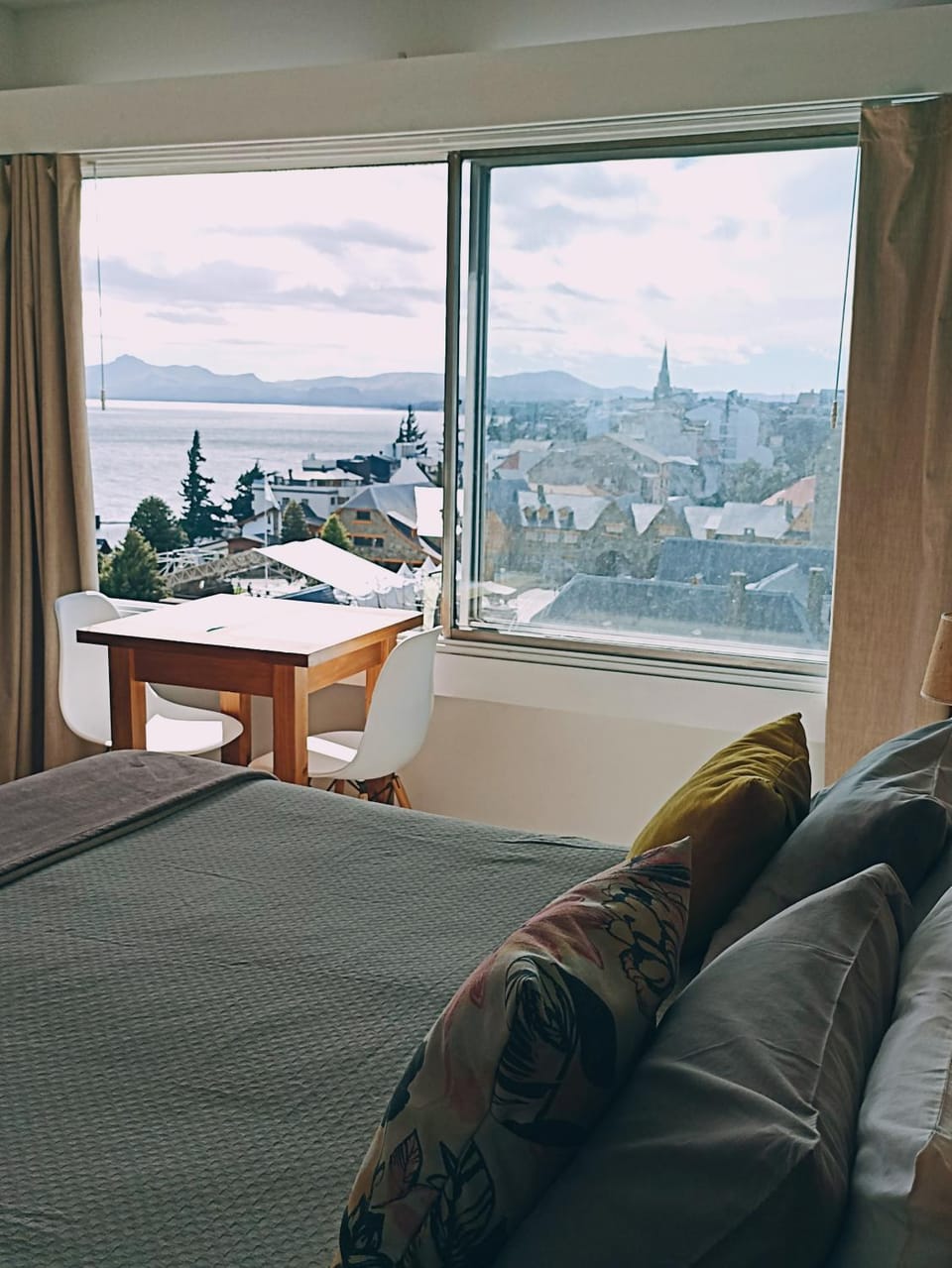 Bed, City view
