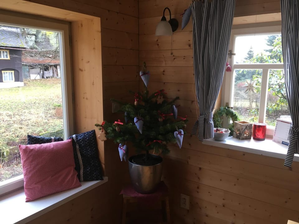 Living room, Seating area, Garden view