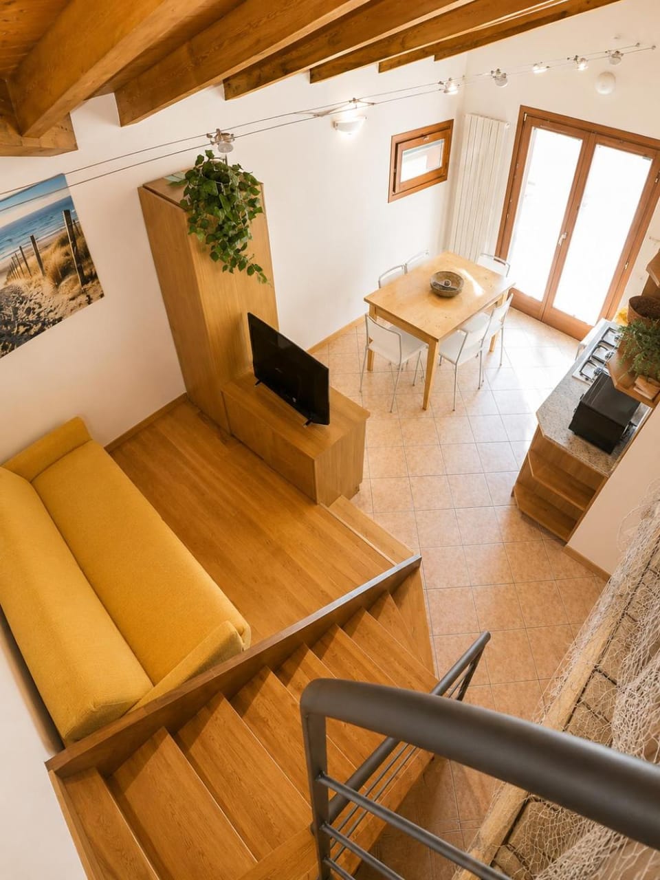 Kitchen or kitchenette, Living room, Dining area