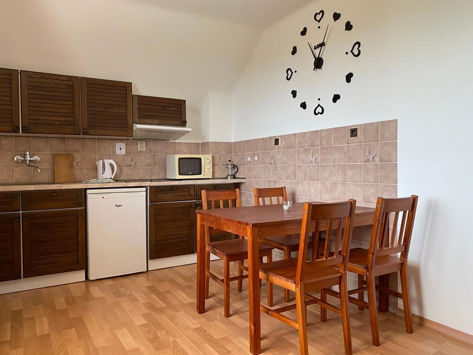 Kitchen or kitchenette, minibar, stove