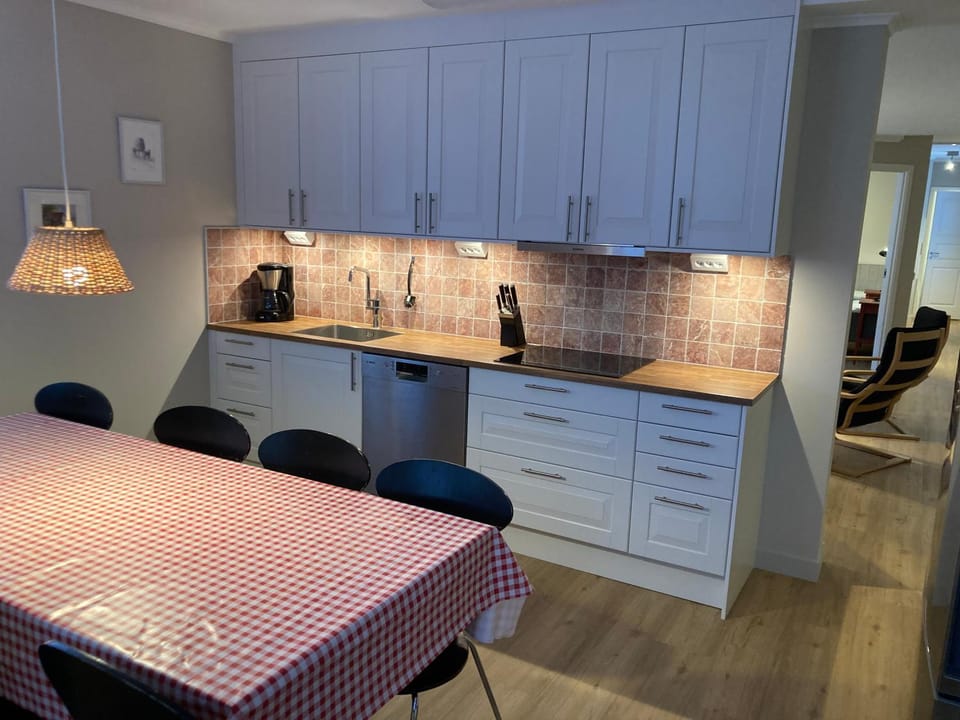 Kitchen or kitchenette, Dining area, stove