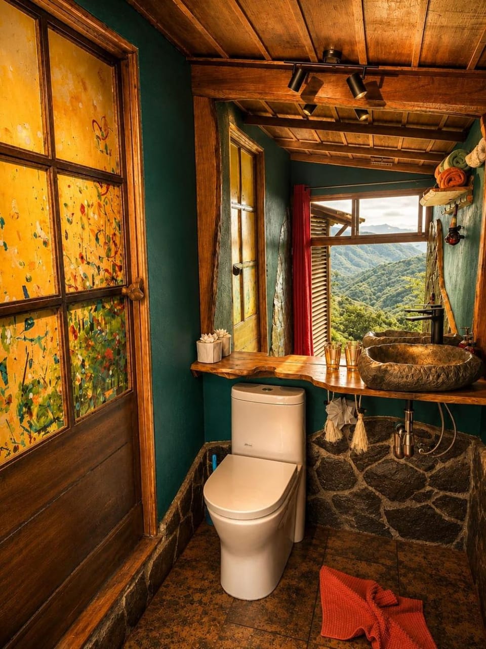 Toilet, Natural landscape, Bathroom