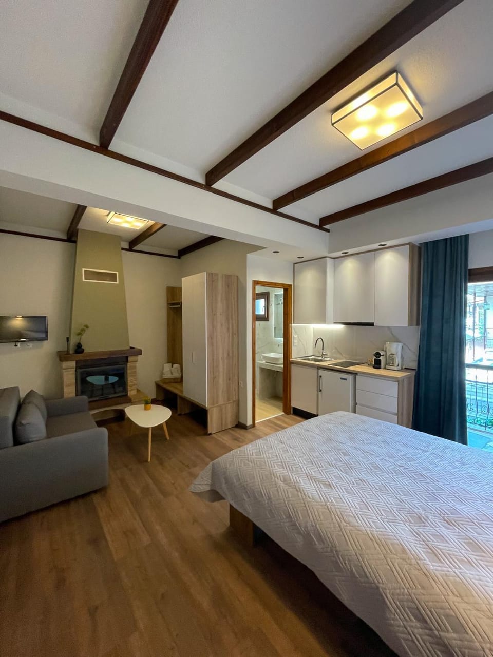 Bed, Kitchen or kitchenette, Photo of the whole room, Seating area, Bedroom