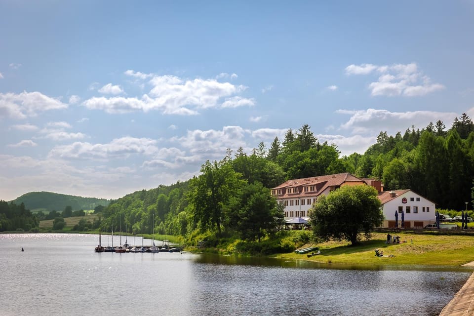 Property building, Natural landscape, Lake view