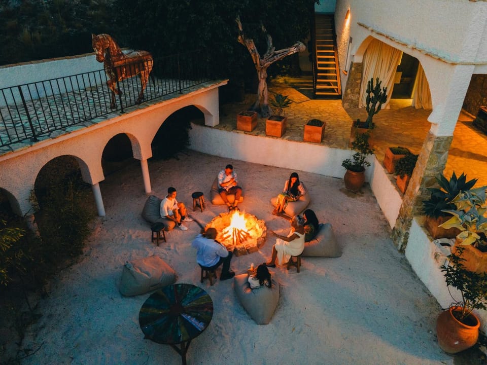 Patio, Night, BBQ facilities, Seating area