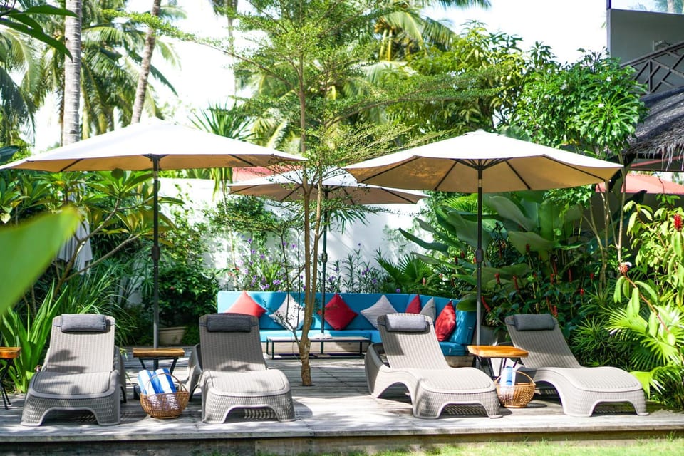 Garden, Seating area, Garden view, sunbed