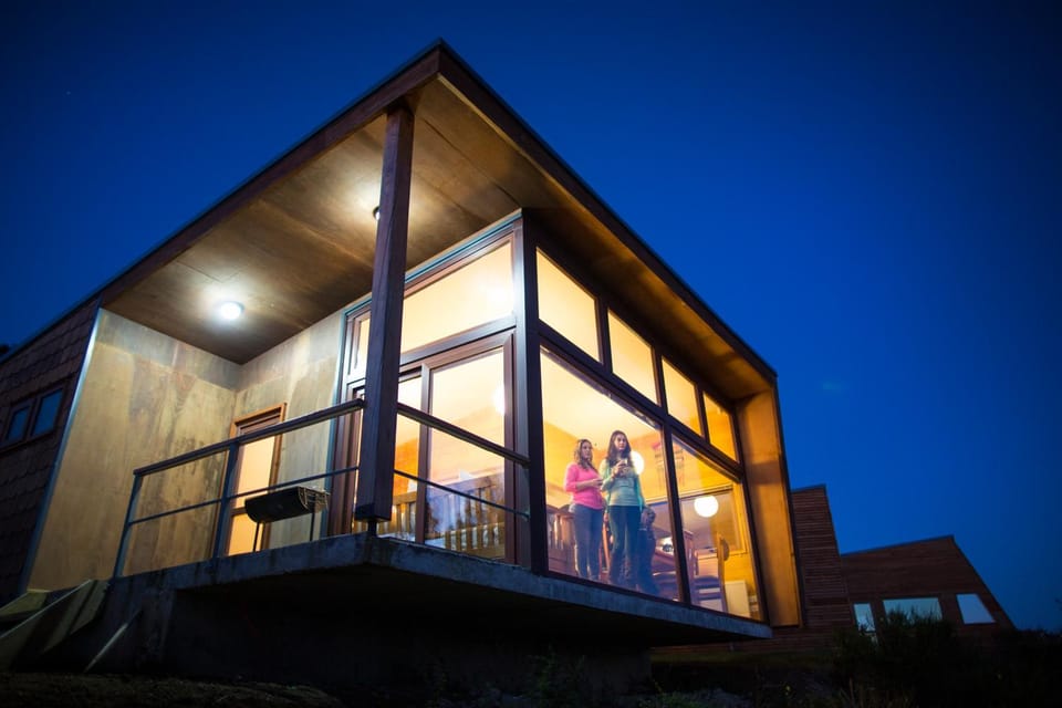 Property building, Facade/entrance, Night, Sea view