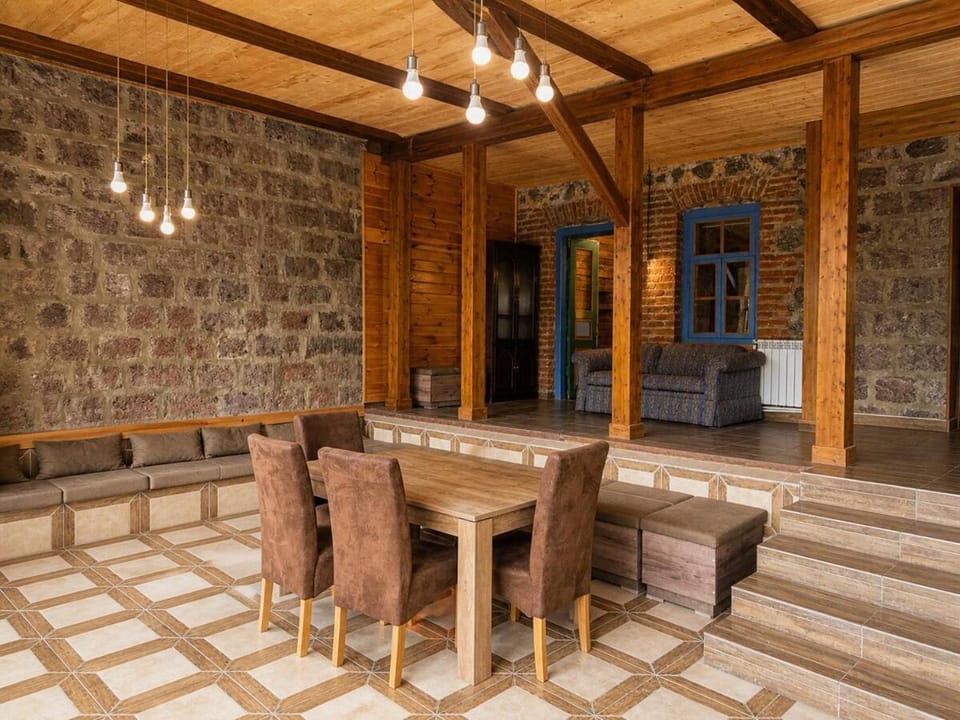Garden Panorama Stone and Wood House in Armenia
