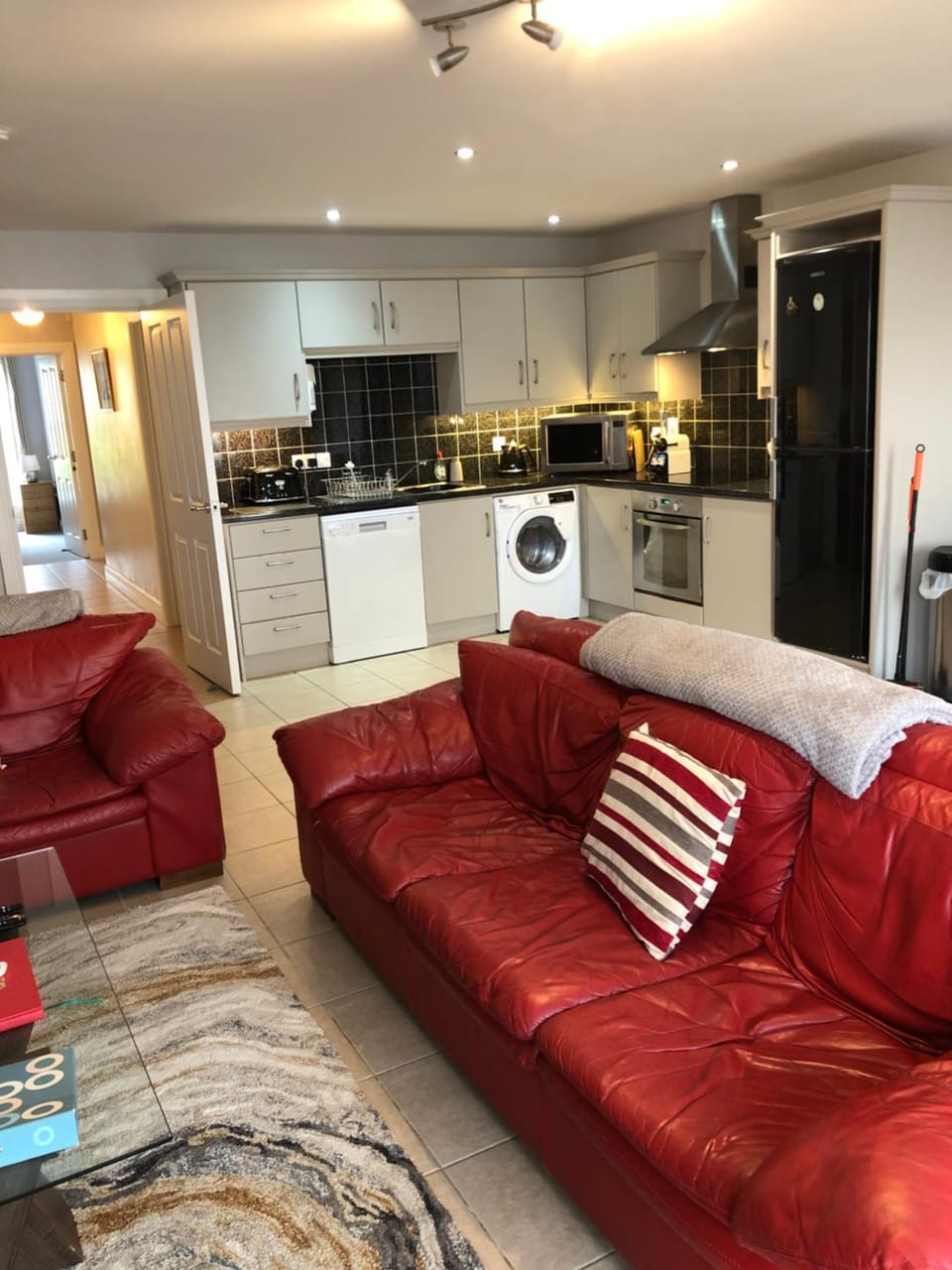 Living room, kitchen