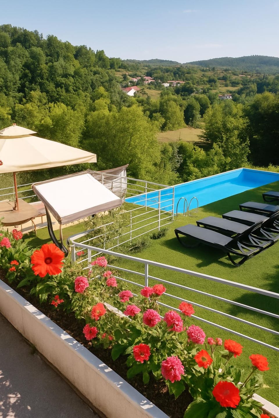 Mountain view, Pool view, River view, Swimming pool
