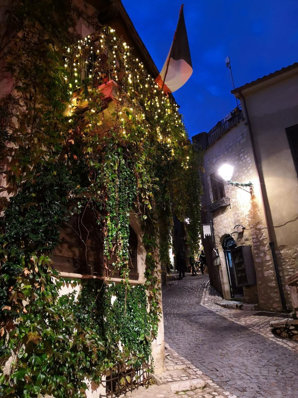 Property building, Winter, Decorative detail, Street view, Sunset