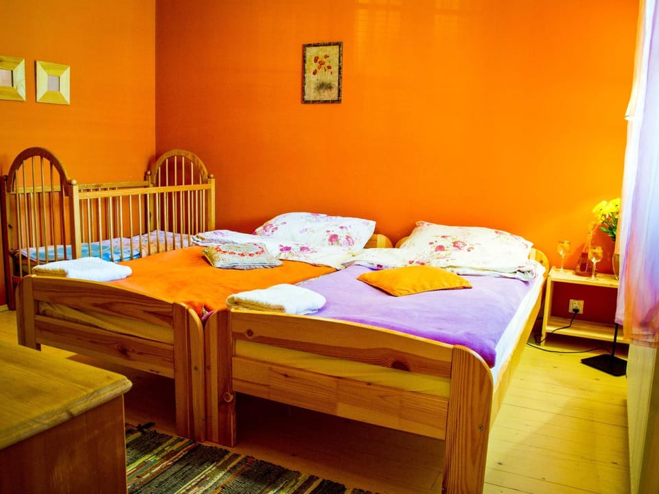 Bed, Photo of the whole room, Decorative detail, Bedroom, cot, towels, wardrobe