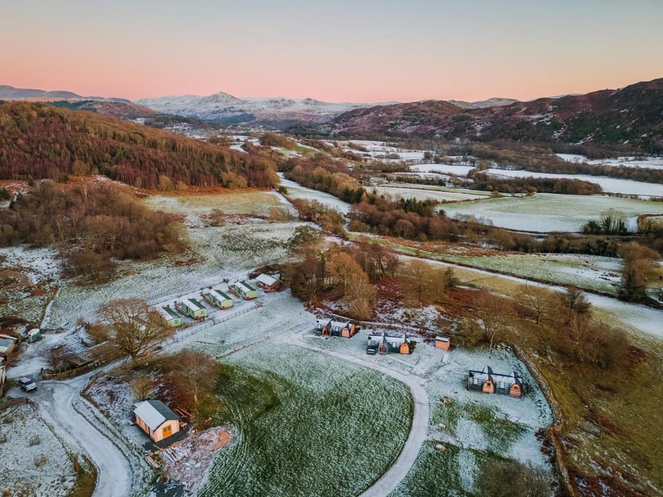 Natural landscape, Bird's eye view, Winter, Mountain view