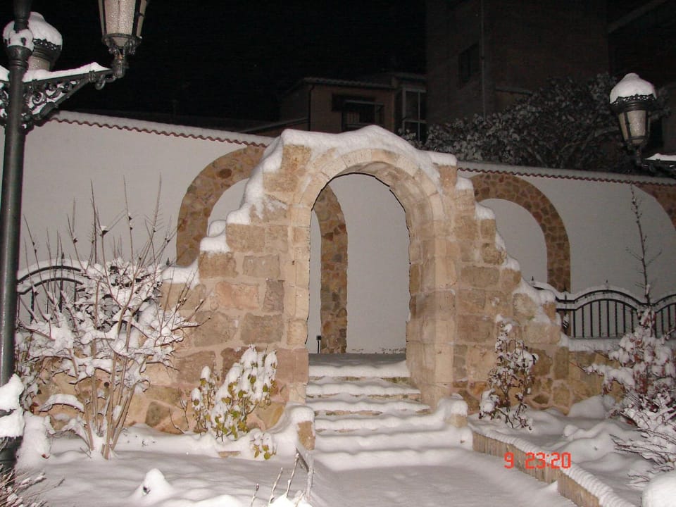 Property building, Patio, Night, Winter, Place of worship, Garden, Decorative detail, On site, Garden view