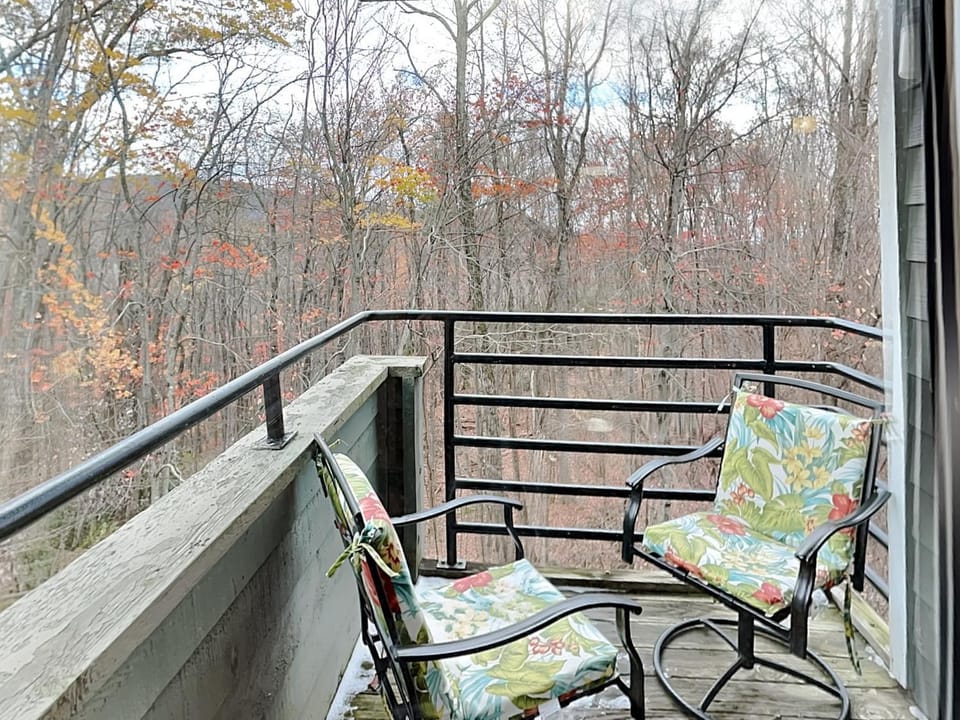 Natural landscape, Balcony/Terrace, Seating area, Autumn