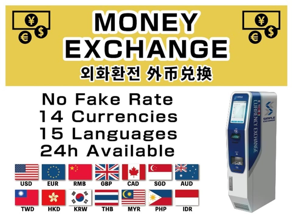 Area and facilities, currency exchange