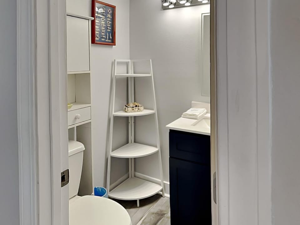 Bathroom, furniture, storage, towels