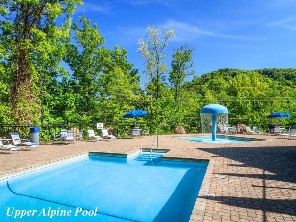 Natural landscape, Garden, Seating area, Mountain view, Swimming pool