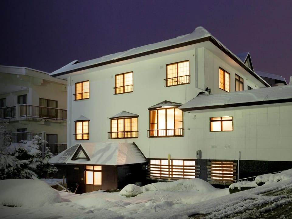 Property building, Night, Winter