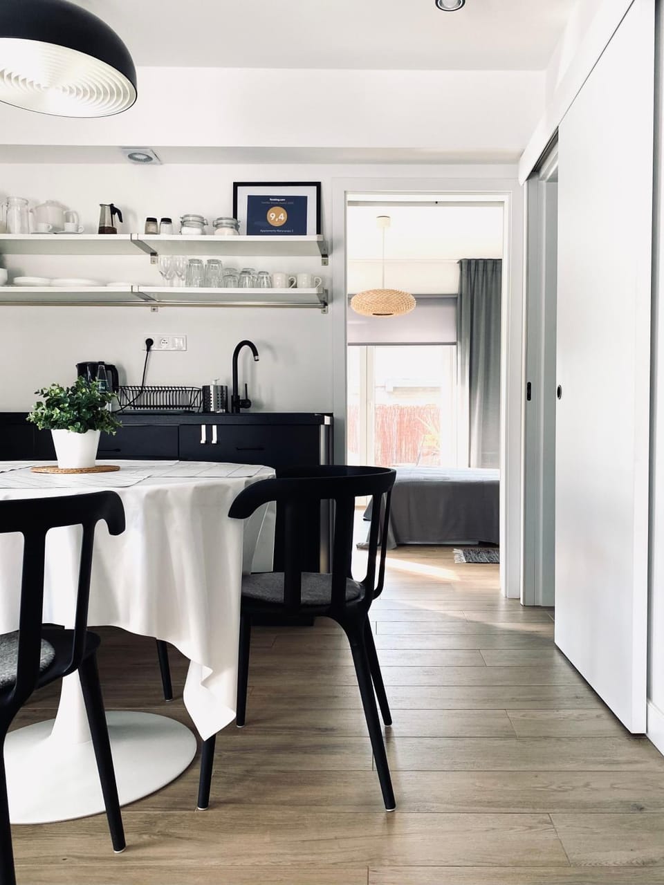 Kitchen or kitchenette, Living room, Dining area