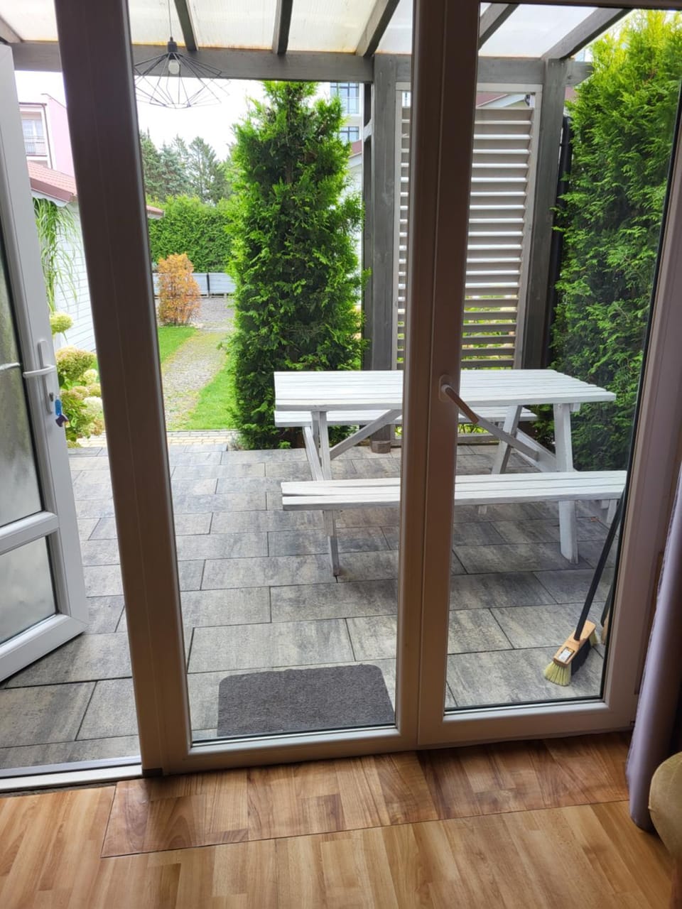 Patio, Spring, Day, Garden, View (from property/room), Balcony/Terrace, Living room, Seating area, Dining area, Garden view