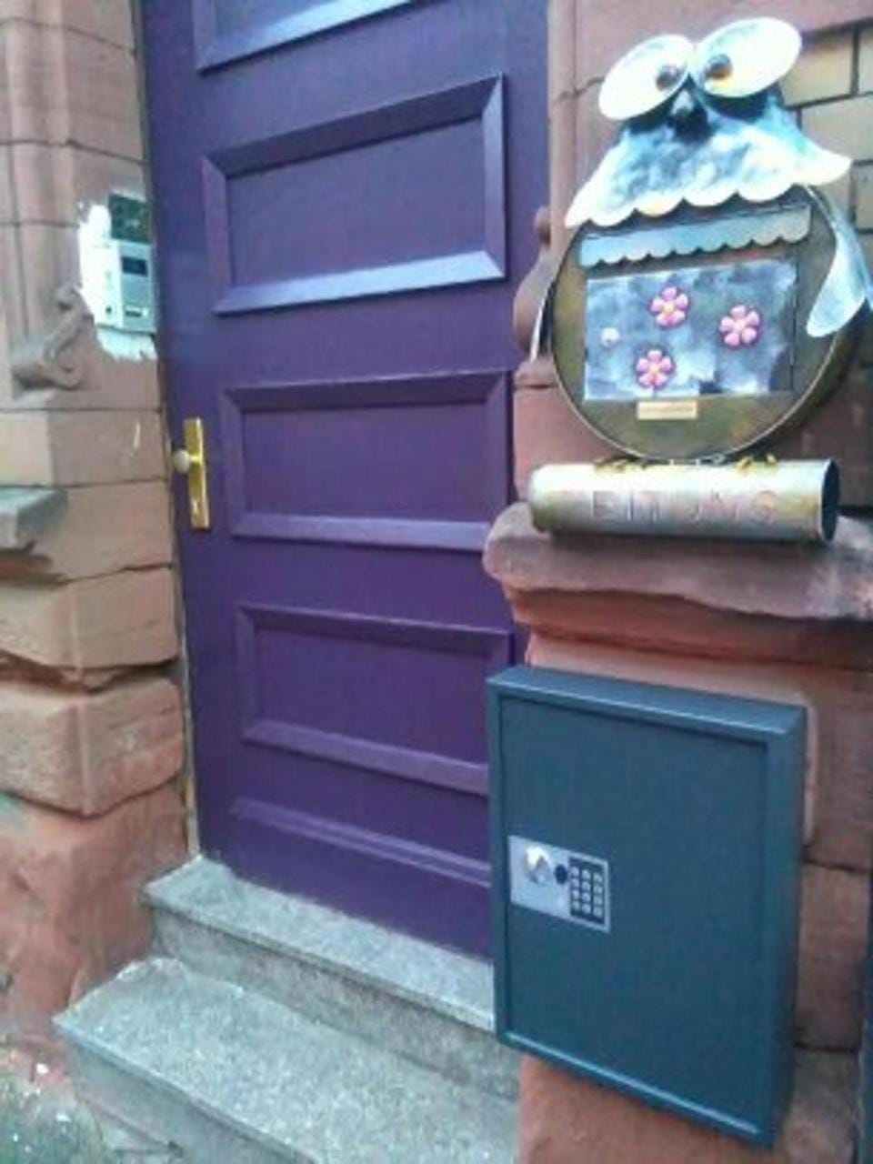 Property building, microwave, safe