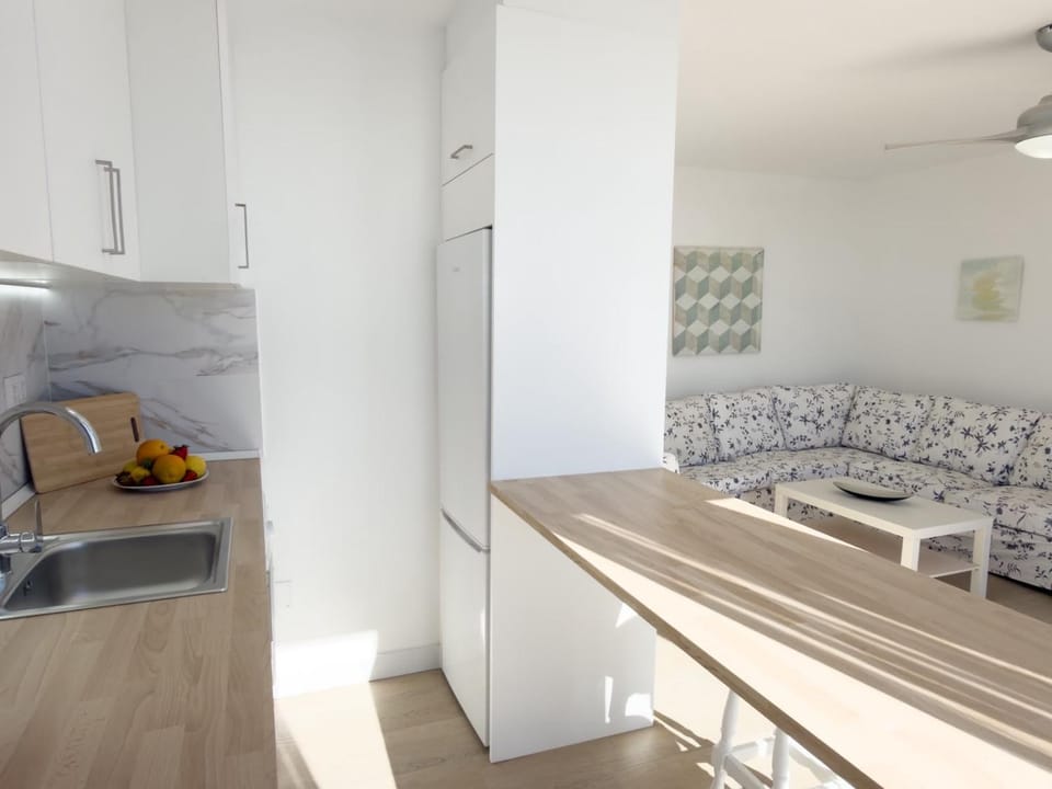 Living room, kitchen