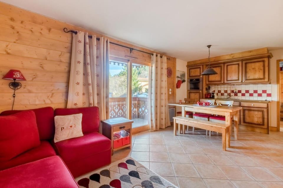 Bed, kitchen