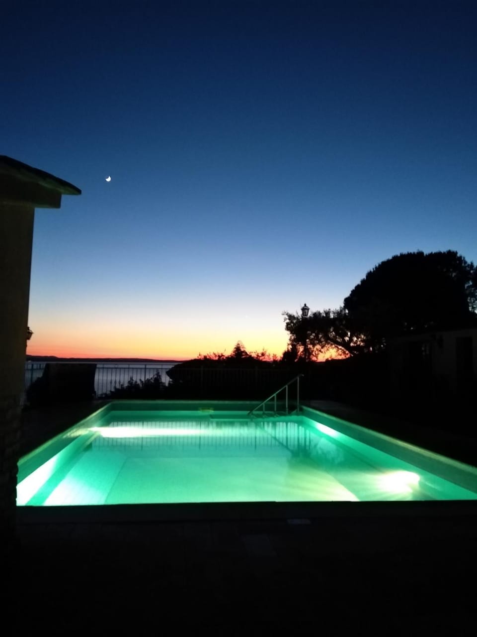 Night, Natural landscape, Pool view, Swimming pool, Sunset