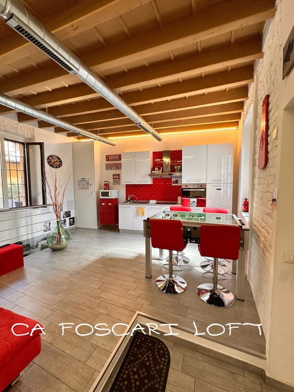 Kitchen or kitchenette, Living room, Dining area, stove