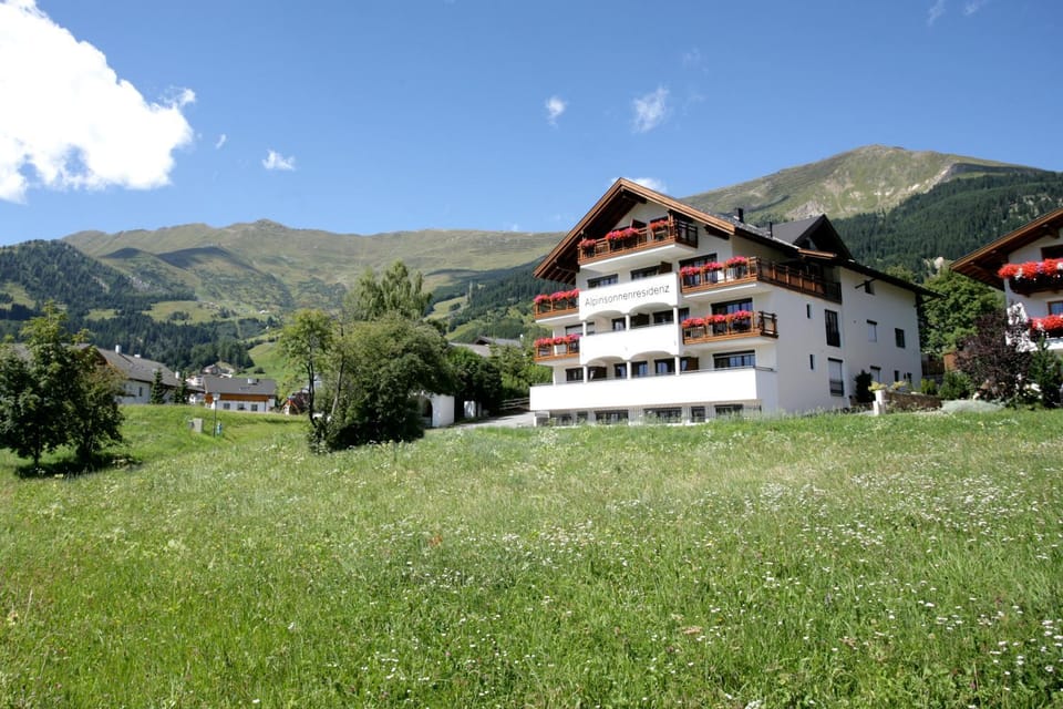 Property building, Facade/entrance, Summer, Garden, View (from property/room), Garden view, Mountain view, Location