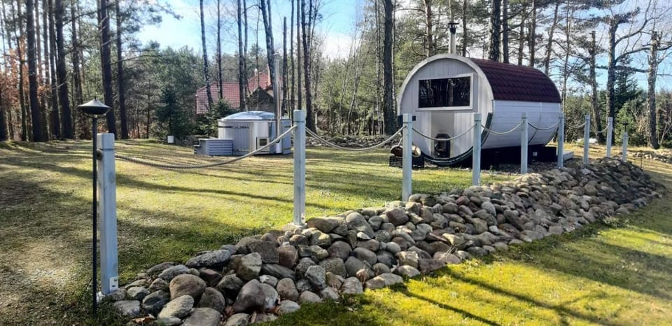 Agro Breza domek nad samym jeziorem- sauna ogrodowa Nature lodge in Pomeranian Voivodeship