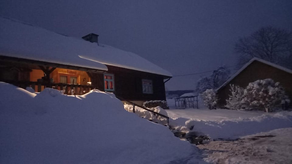 Property building, Night, Natural landscape, Winter