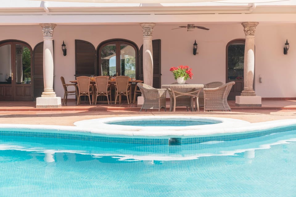 Property building, Living room, Swimming pool