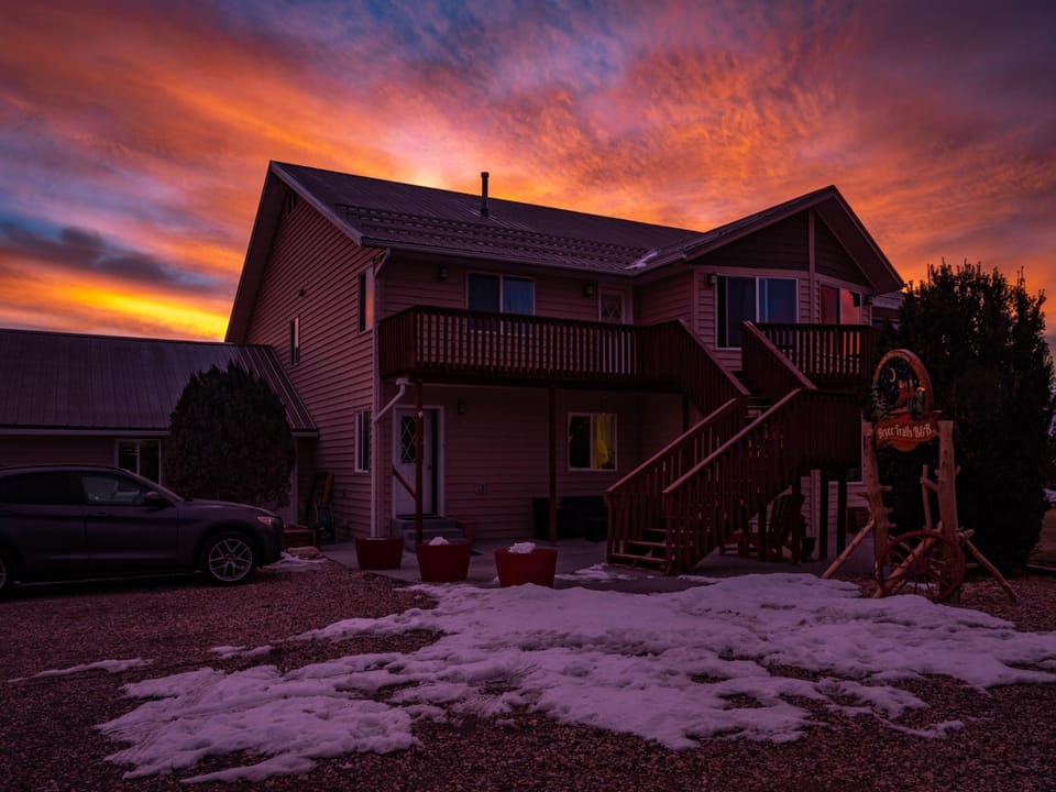 Property building, Winter, Sunset