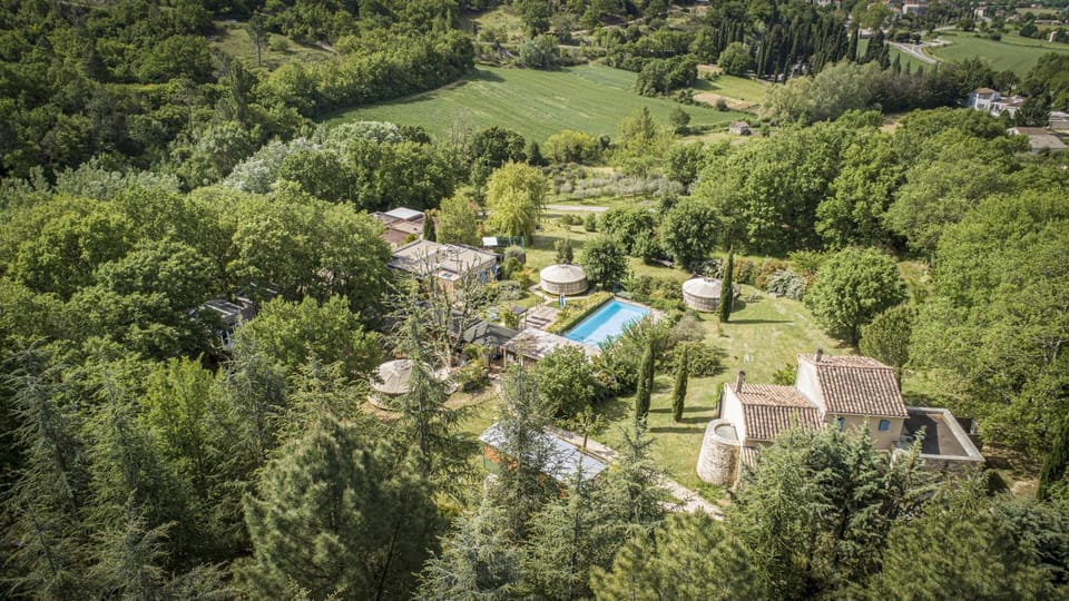 Natural landscape, Bird's eye view, Garden, Garden, Garden view, Pool view, Swimming pool