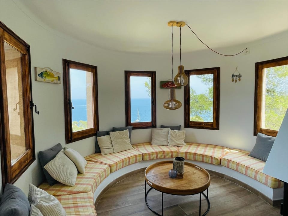 Living room, Seating area, Sea view