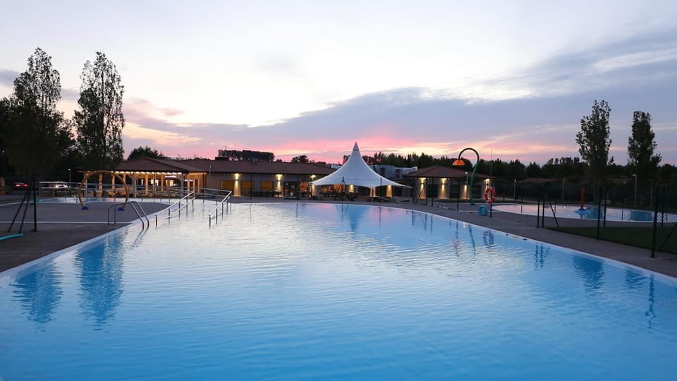 Pool view, Sunset